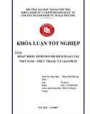 Khóa luận tốt nghiệp: Hoạt động kinh doanh khách sạn tại Việt Nam - Thực trạng và giải pháp