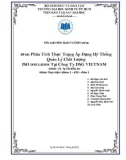 Tiểu luận Quản trị chất lượng: Tích thực trạng áp dụng hệ thống quản lý chất lượng ISO 9001: 2008 tại Công Ty DSG Viet Nam