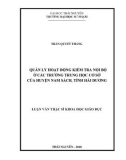 Luận văn Thạc sĩ Quản lý giáo dục: Quản lý hoạt động kiểm tra nội bộ ở các trường trung học cơ sở của huyện Nam Sách, tỉnh Hải Dương