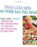 Thảo luận nhóm: Công nghệ sau thu hoạch - Hãy nêu cấu tạo và sự biến đổi sinh hóa của thịt Bò sau khi giết mổThảo luận nhóm: Công nghệ sau thu hoạch - Hãy nêu cấu tạo và sự biến đổi sinh hóa của thịt Bò sau khi giết mổ