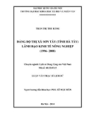 Luận văn Thạc sĩ Lịch sử: Đảng bộ Thị xã Sơn Tây (Hà Tây) lãnh đạo kinh tế nông nghiệp từ năm 1996 đến năm 2008