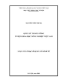 Luận văn Thạc sĩ Quản lý kinh tế: Quản lý tài sản công ở Viện Khoa học Nông nghiệp Việt Nam