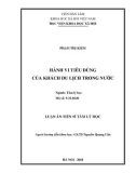 Luận án Tiến sĩ Tâm lý học: Hành vi tiêu dùng của khách du lịch trong nước