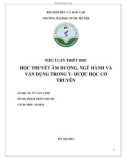 Bài tiểu luận Triết học: Học thuyết âm dương, ngũ hành và vận dụng trong y, dược học cổ truyền