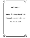 TIỂU LUẬN: Đường lối chỉ đạo hợp lý của Nhà nước và vai tTIỂU LUẬN: Đường lối chỉ đạo hợp lý của Nhà nước và vai trò tích cực của các cơ quanrò tích cực của các cơ quan.Lời nói đầuTrong quá trình đổi mới đất nước, theo Hiến pháp 1992 thể chế hành chính của các cơ quan Nhà nước đã được thay đổi khá nhiều phù hợp với việc quản lý xã h