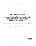 Nghiên cứu một số vấn đề kỹ thuật, công nghệ chủ yếu trong thương mại điện tử và triển khai thử nghiệm (sản phẩm 3)