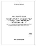 Nghiên cứu một số vấn đề kỹ thuật, công nghệ chủ yếu trong thương mại điện tử và triển khai thử nghiệm (sản phẩm 2)