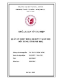 Tóm tắt Khóa luận tốt nghiệp: Quản lý hoạt động dịch vụ tại lễ hội Đền Hùng, tỉnh Phú Thọ