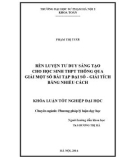 Khóa luận tốt nghiệp: Rèn luyện tư duy sáng tạo cho học sinh trung học phổ thông thông qua giải một số bài tập Đại số - Giải tích bằng nhiều cách