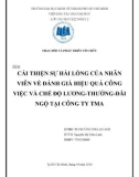 Tiểu luận Thay đổi và phát triển tổ chức: Cải thiện sự hài lòng của nhân viên về đánh giá hiệu quả công việc và chế độ lương - thưởng - đãi ngộ tại công ty TMA