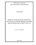 Luận văn Thạc sĩ Đo lường và đánh giá trong giáo dục: Nghiên cứu xây dựng bộ tiêu chí đánh giá chất lượng các chương trình đào tạo thuộc khối ngành khoa học xã hội và nhân văn