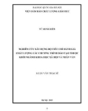 Tóm tắt Luận văn Thạc sĩ Đo lường và đánh giá trong giáo dục: Nghiên cứu xây dựng bộ tiêu chí đánh giá chất lượng các chương trình đào tạo thuộc khối ngành khoa học xã hội và nhân văn