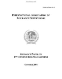 GUIDANCE PAPER ON INVESTMENT RISK MANAGEMENT