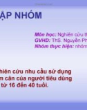 Nghiên cứu nhu cầu sử dụng sữa giảm cân của người tiêu dùng Tp.HCM từ 16 đến 40 tuổi