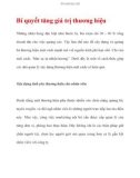 Bí quyết để tăng giá trị thương hiệu