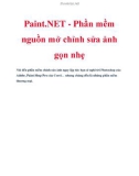 Paint.NET - Phần mềm nguồn mở chỉnh sửa ảnh gọn nhẹ