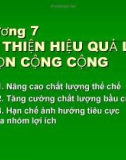 Chương 7: CẢI THIỆN HIỆU QUẢ LỰA CHỌN CỘNG CỘNG