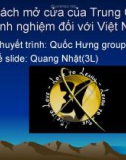 Cải cách mở cửa của Trung Quốc & kinh nghiệm đối với Việt Nam