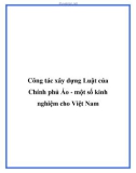 Công tác xây dựng Luật của Chính phủ Áo - một số kinh nghiệm cho Việt Nam