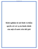 Kinh nghiệm từ mô hình và thẩm quyền xét xử vụ án hành chính của một số nước trên thế giới