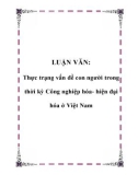 LUẬN VĂN: Thực trạng vấn đề con người trong thời kỳ Công nghiệp hóa- hiện đại hóa ở Việt Nam