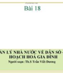 Bài giảng Quản lý Nhà nước về dân số - Kế hoạch hoá gia đình