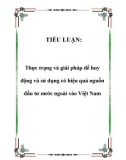 TIỂU LUẬN: Thực trạng và giải pháp để huy động và sử dụng có hiệu quả nguồn đầu tư nước ngoài vào Việt Nam