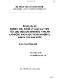 Nghiên cứu cơ sở lý luận và thực tiễn cho việc xác định mức thù lao lao động khoa học trong nhiệm vụ KH&CN của nhà nước