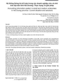 Hệ thống thông tin kế toán trong các doanh nghiệp vừa và nhỏ trên địa bàn tỉnh Hải Dương: Thực trạng và giải pháp