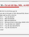 Chương 10: Cơ sở dữ liệu, SQL, và ADO .NET