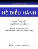 Bài giảng Hệ điều hành: Chương 1 - Phạm Đăng Hải