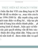 Thực hiện kế hoạch 5 năm 1996 - 2000