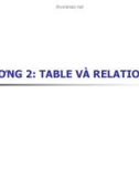 Bài giảng Hệ quản trị cơ sở dữ liệu Access chương 2: Table và relationship