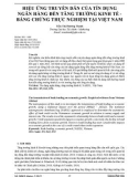 Hiệu ứng truyền dẫn của tín dụng ngân hàng đến tăng trưởng kinh tế - bằng chứng thực nghiệm tại Việt Nam