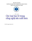 Tiểu luận: Các loại bao bì trong công nghệ sản xuất kem - ĐH Công nghiệp Thực phẩm TP.HCM