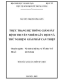 Tóm tắt Luận án Tiến sĩ Y học: Thực trạng hệ thống giám sát bệnh truyền nhiễm gây dịch và thử nghiệm giải pháp can thiệp