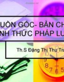 Bài giảng Nguồn gốc - Bản chất - Hình thức pháp luật - ThS. Đặng Thị Thu Trang