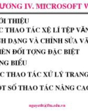 Bài giảng Tin học đại cương - Chương 4: Microsoft Word