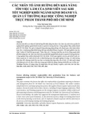 Các nhân tố ảnh hưởng đến khả năng tìm việc làm của sinh viên sau khi tốt nghiệp khối ngành kinh doanh và quản lý trường Đại học Công nghiệp Thực phẩm thành phố Hồ Chí Minh