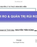 HỌC PHẦN: NGUYÊN LÝ VÀ THỰC HÀNH BẢO HIỂM - Module 2: RỦI RO & QUẢN TRỊ RỦI RO - NGUYỄN TIẾN HÙNG