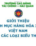 Bài giảng Giới thiệu danh mục hàng hóa XNK Việt Nam và các loại biểu thuế