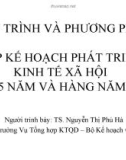 Bài giảng Quy trình và phương pháp lập kế hoạch phát triển kinh tế xã hội 5 năm và hàng năm - TS. Nguyễn Thị Phú Hà