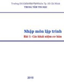 Bài giảng Nhập môn lập trình: Bài 1 - Trần Duy Thanh