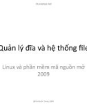 Bài giảng môn học Linux và phần mềm mã nguồn mở: Chương 9 - TS. Hà Quốc Trung