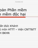 Bài giảng Mật mã và ứng dụng: An toàn phần mềm, phần mềm độc hại - Trần Đức Khánh