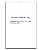 Giáo án Chương trình mô-đun: Đại cương về tin học (MĐ 01)