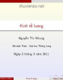 Bài giảng Kinh tế lượng: Chương 1 - Nguyễn Thị Nhung (ĐH Thăng Long)