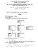 Đề thi tốt nghiệp cao đẳng nghề khóa 3 (2009-2012) - Nghề: Quản trị cơ sở dữ liệu - Môn thi: Lý thuyết chuyên môn nghề - Mã đề thi: QTCSDL-LT22 (kèm đáp án)