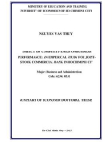 Summary of economic doctoral thesis: Impact of competitiveness on business performance: An emperical study for joint-stock commercial bank in Hochiminh city