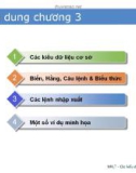 Bài giảng Nhập môn lập trình C: Chương 3 - Trần Thị Kim Chi